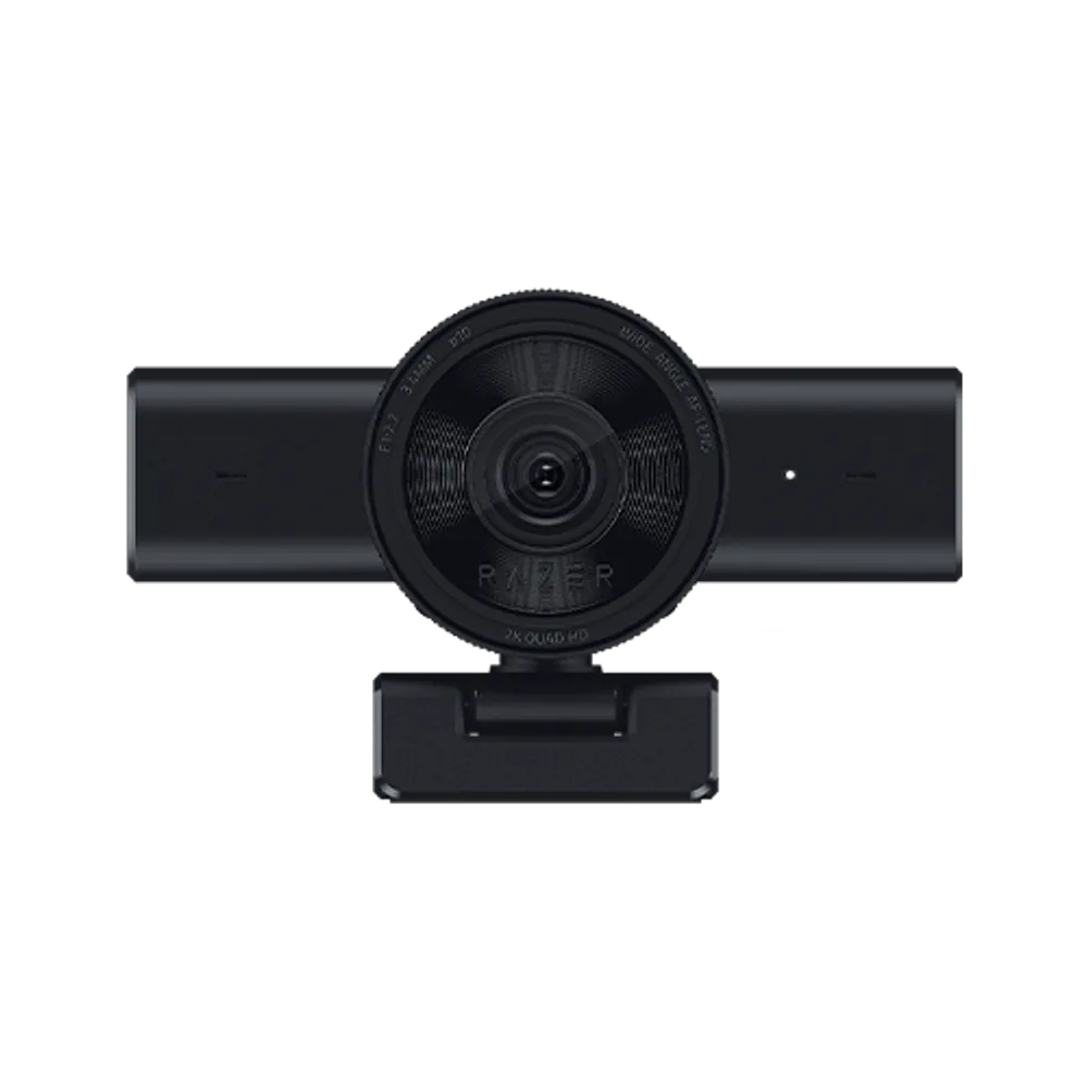 Front view of the black Razer Kiyo V2 X streaming camera