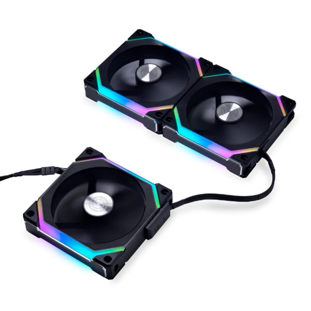 Illuminated Lian Li UNI FAN SL120 ×10 cooling fans